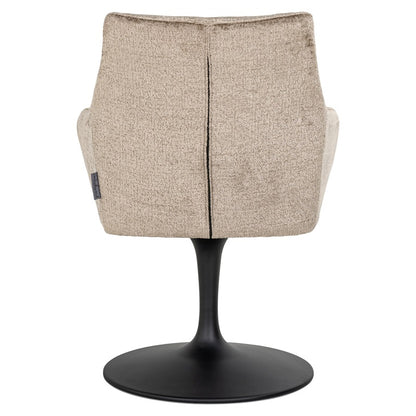 Richmond Möbel | Drehstuhl Marlon aus Chenille | Taupe