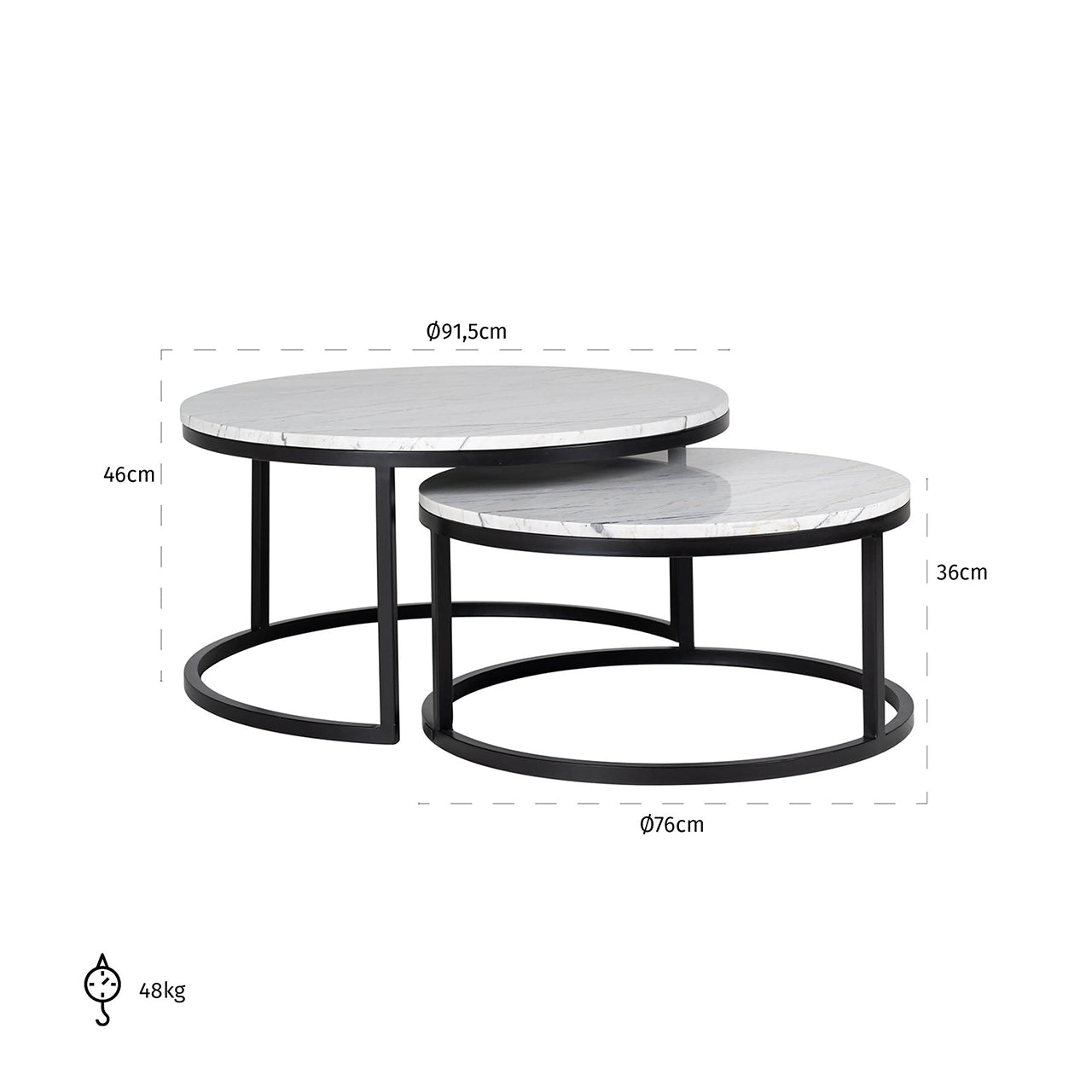 Richmond Möbel | Couchtisch Lexington (Set von 2) | White
