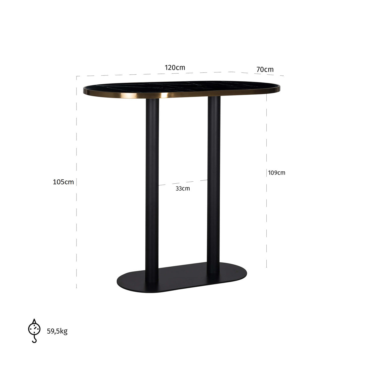 Richmond Möbel | Bartisch Zenza oval | Black