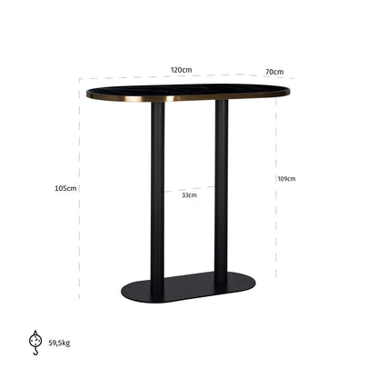 Richmond Möbel | Bartisch Zenza oval | Black