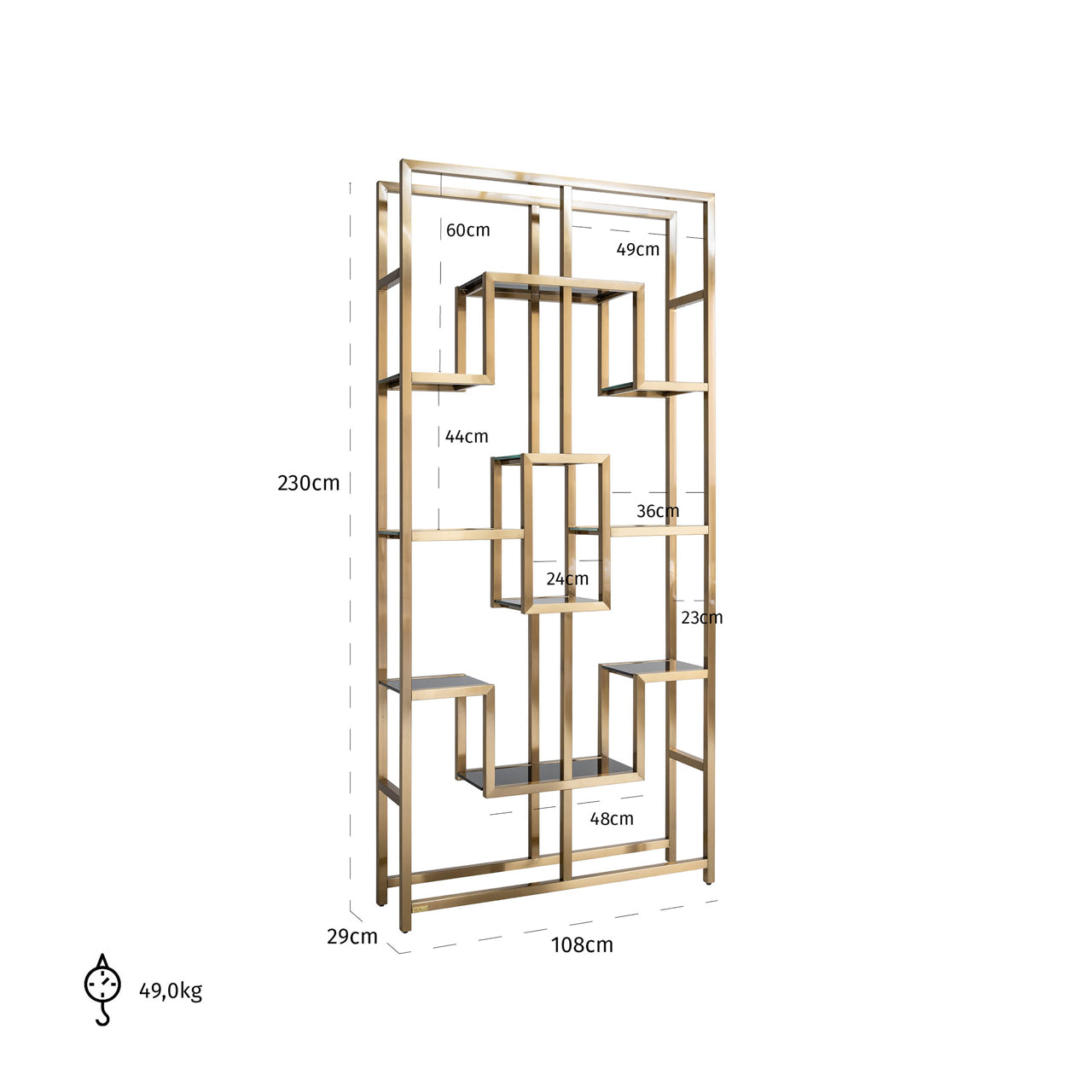 Richmond Möbel | Vitrine Magnus | Gold