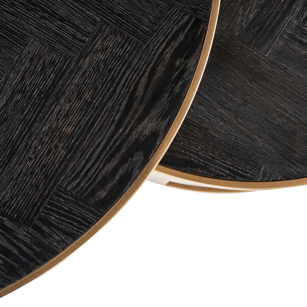 Richmond Möbel | Couchtisch Blackbone Brass (Set von 2) | Black-rustic