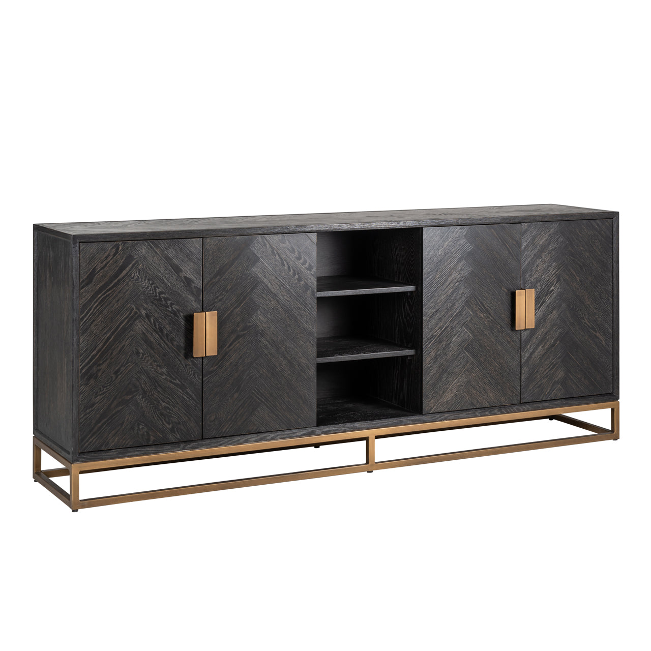 Richmond Möbel | Sideboard Blackbone Brass | Black-rustic