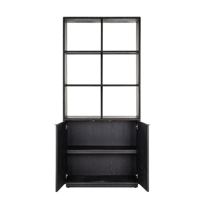 Richmond Möbel | Vitrine Blackbone Brass | Black-rustic