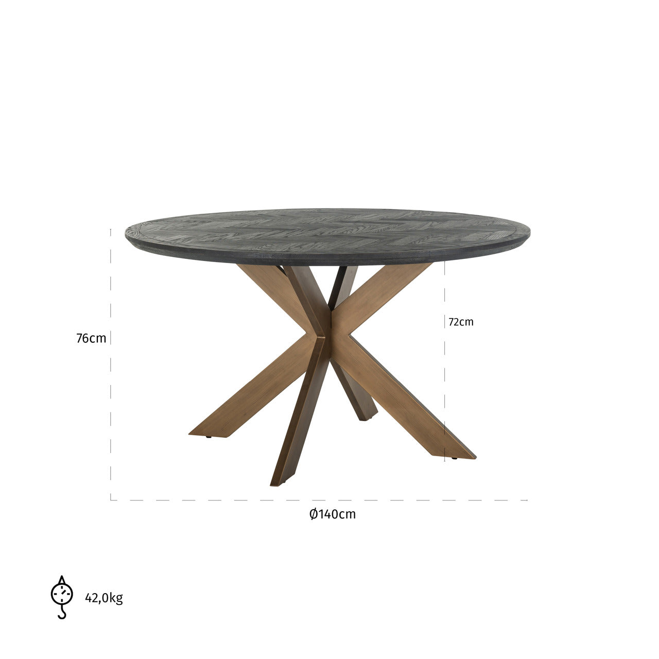 Richmond Möbel | Esstisch Blackbone Brass | Black-rustic