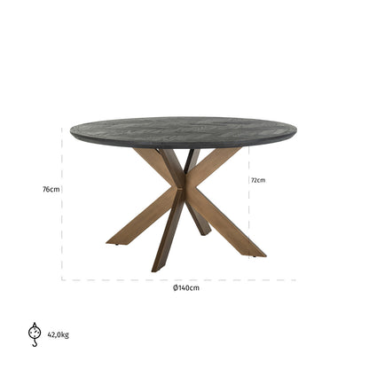Richmond Möbel | Esstisch Blackbone Brass | Black-rustic