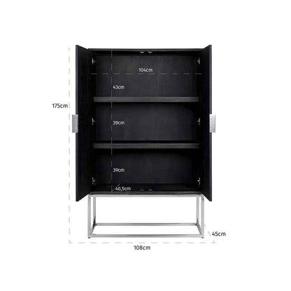 Richmond Möbel | Blackbone | Schrank mit 2 Türen | Schwarz rustikal