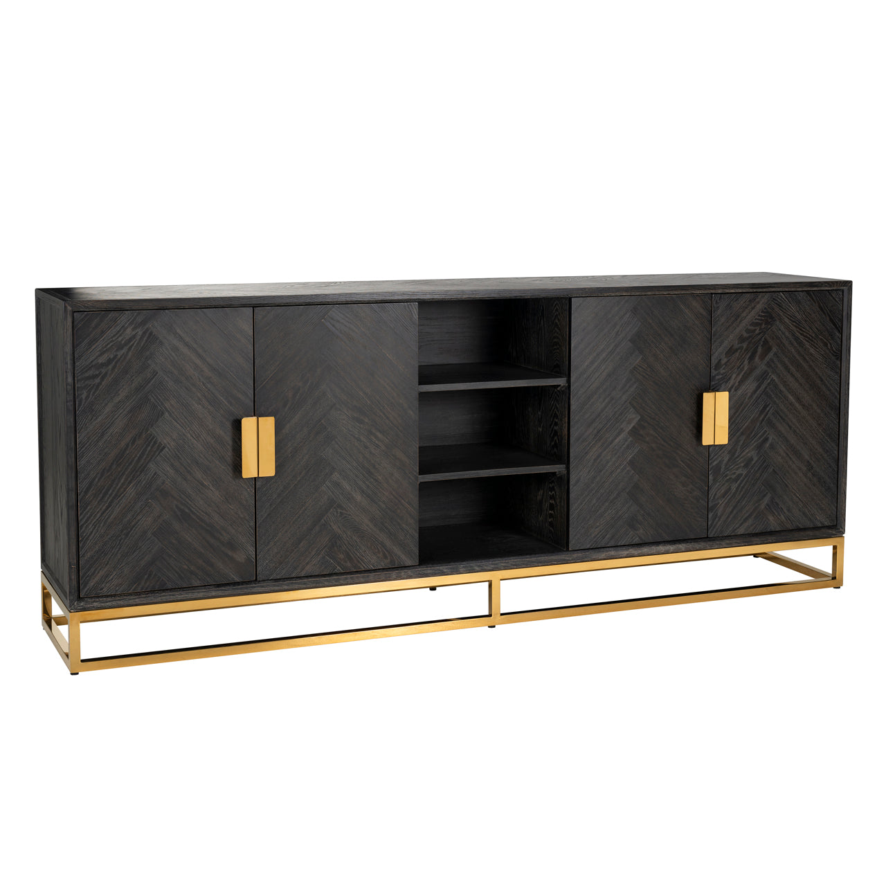 Richmond Möbel | Sideboard Blackbone Gold | Black-rustic