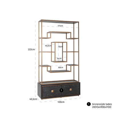 Richmond Möbel | Vitrine Hunter | Black-rustic