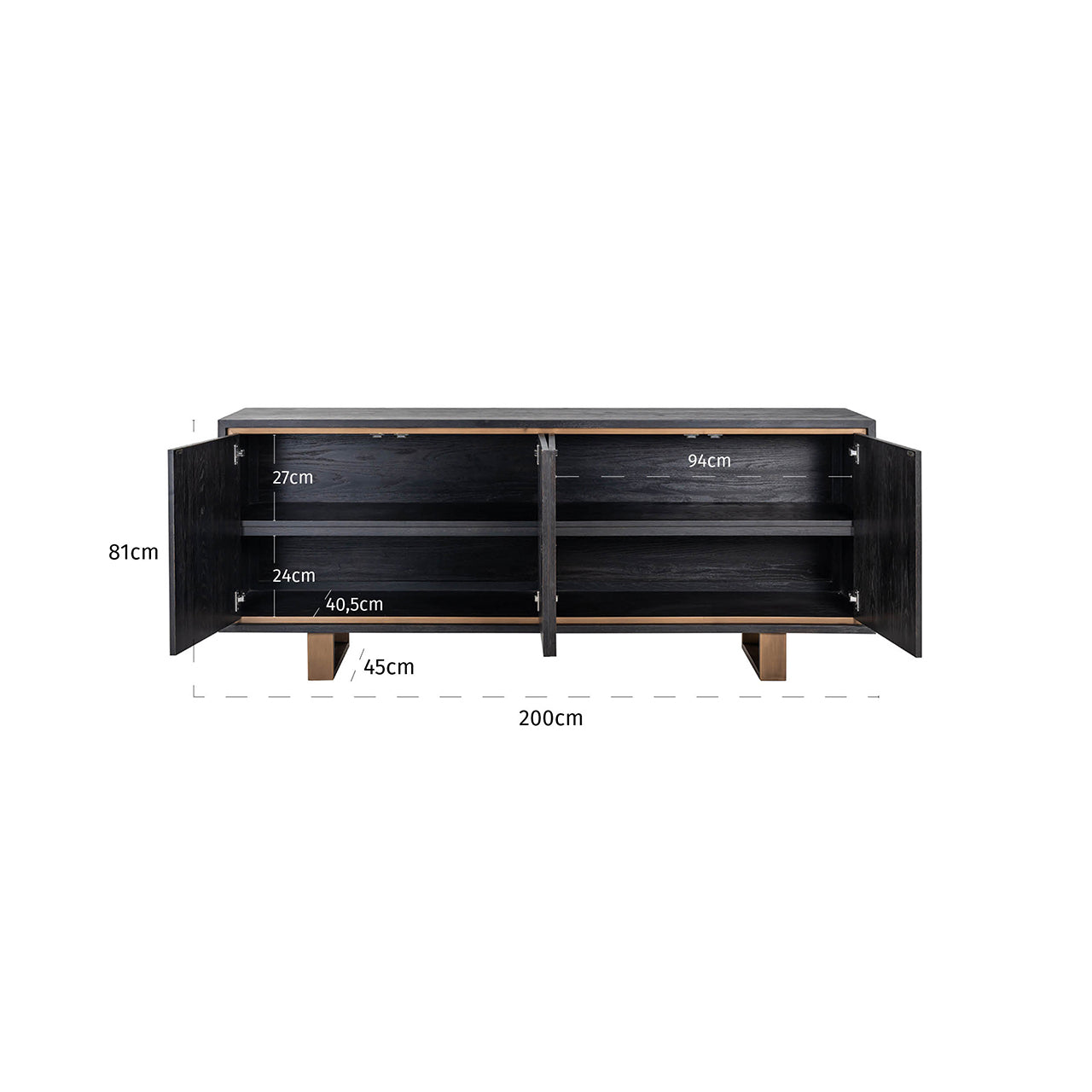 Richmond Möbel | Sideboard Hunter | Black-rustic
