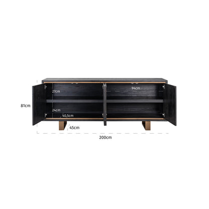 Richmond Möbel | Sideboard Hunter | Black-rustic