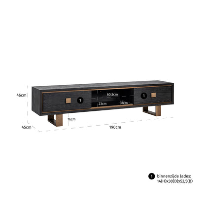 Richmond Möbel | TV-Schrank Hunter | Black-rustic