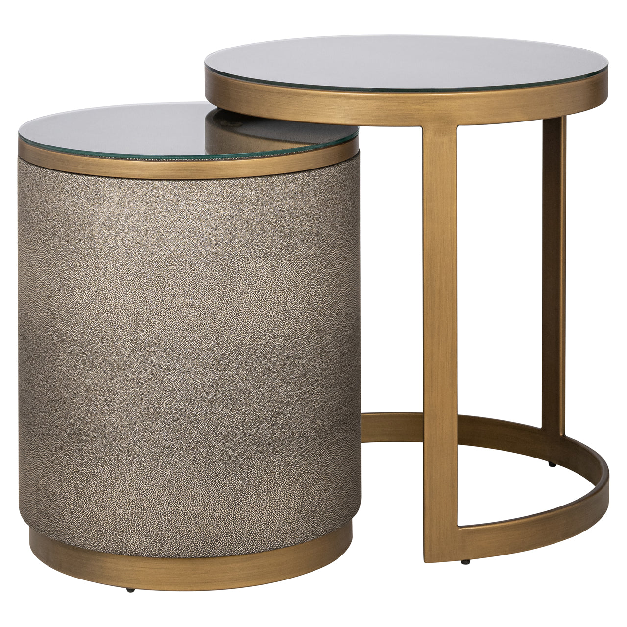 Richmond Möbel | Beistelltisch Bloomville (Set von 2) | Brass-shagreen