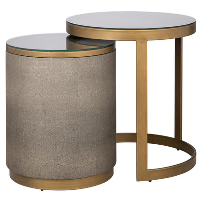 Richmond Möbel | Beistelltisch Bloomville (Set von 2) | Brass-shagreen