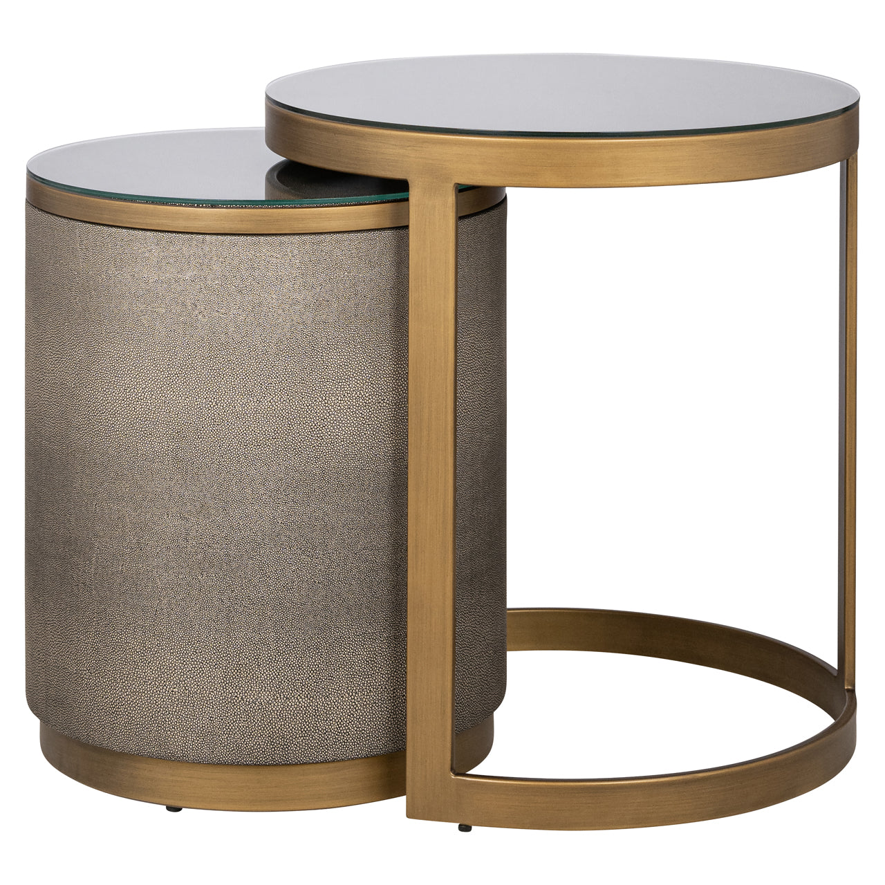 Richmond Möbel | Beistelltisch Bloomville (Set von 2) | Brass-shagreen