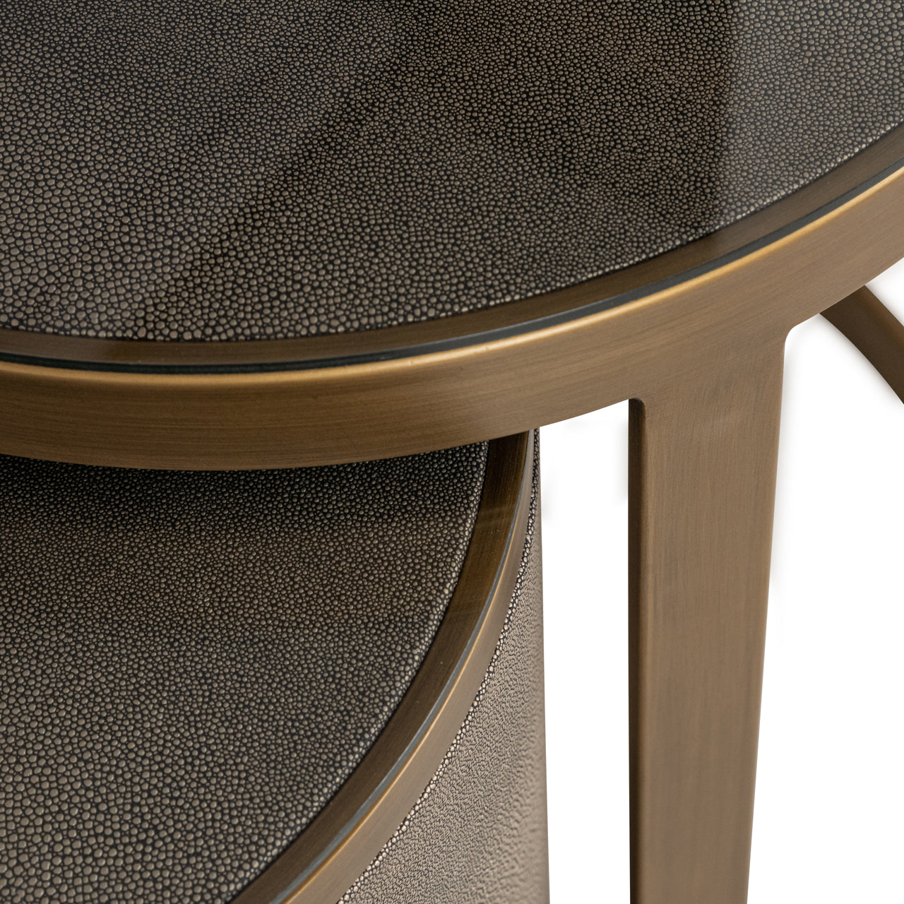 Richmond Möbel | Beistelltisch Bloomville (Set von 2) | Brass-shagreen