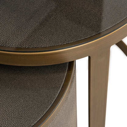 Richmond Möbel | Beistelltisch Bloomville (Set von 2) | Brass-shagreen