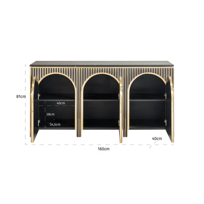 Richmond Möbel | Sideboard Les Arcs | Brushed-gold