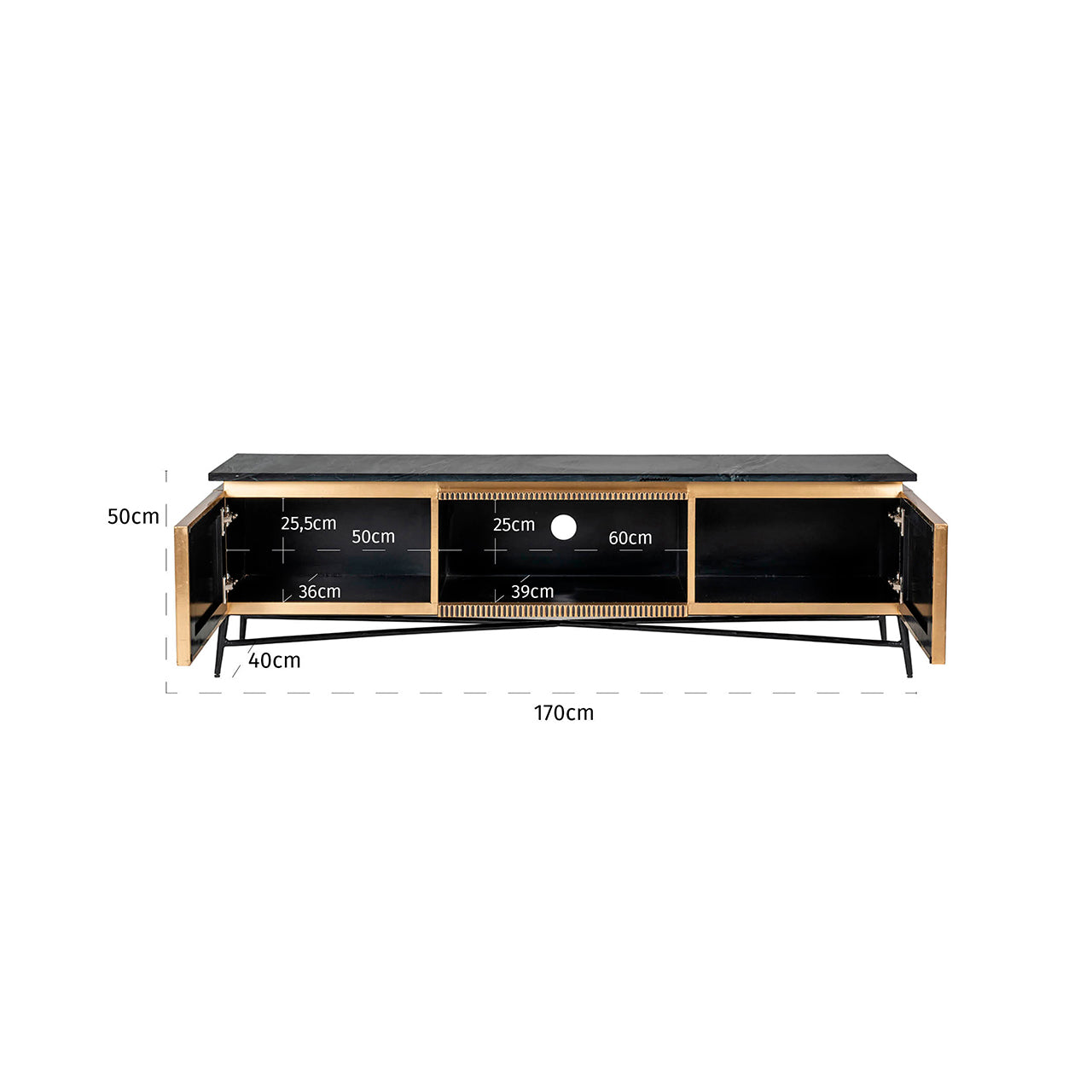 Richmond Möbel | TV-Schrank Ironville | Gold