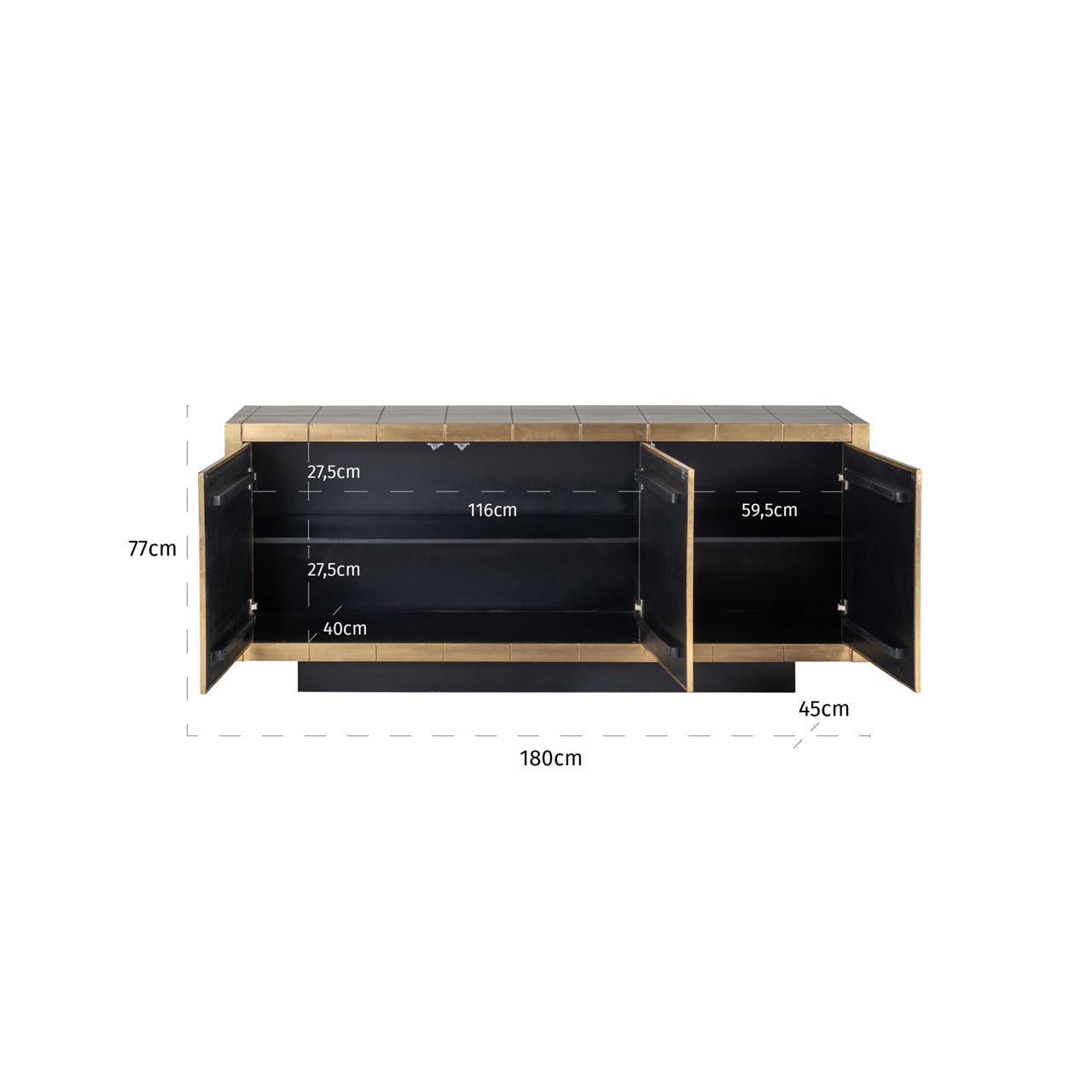 Richmond Möbel | Sideboard Collada | Brushed-gold