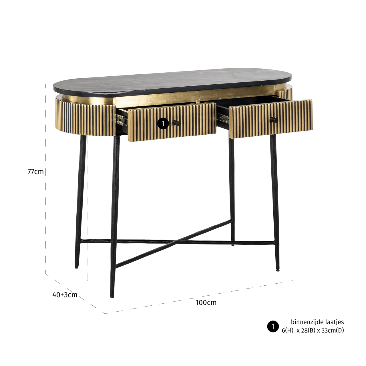 Richmond Möbel | Sideboard Ironville | Gold