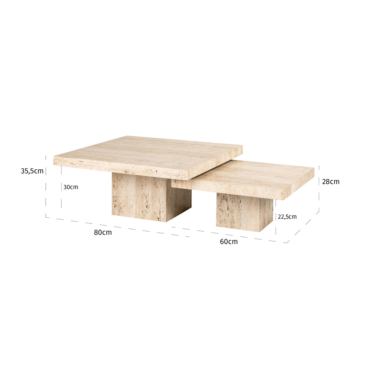 Richmond Möbel | Couchtisch La Cantera (Set von 2) | Beige