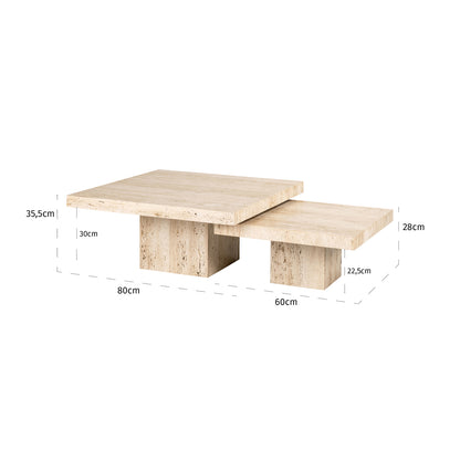 Richmond Möbel | Couchtisch La Cantera (Set von 2) | Beige