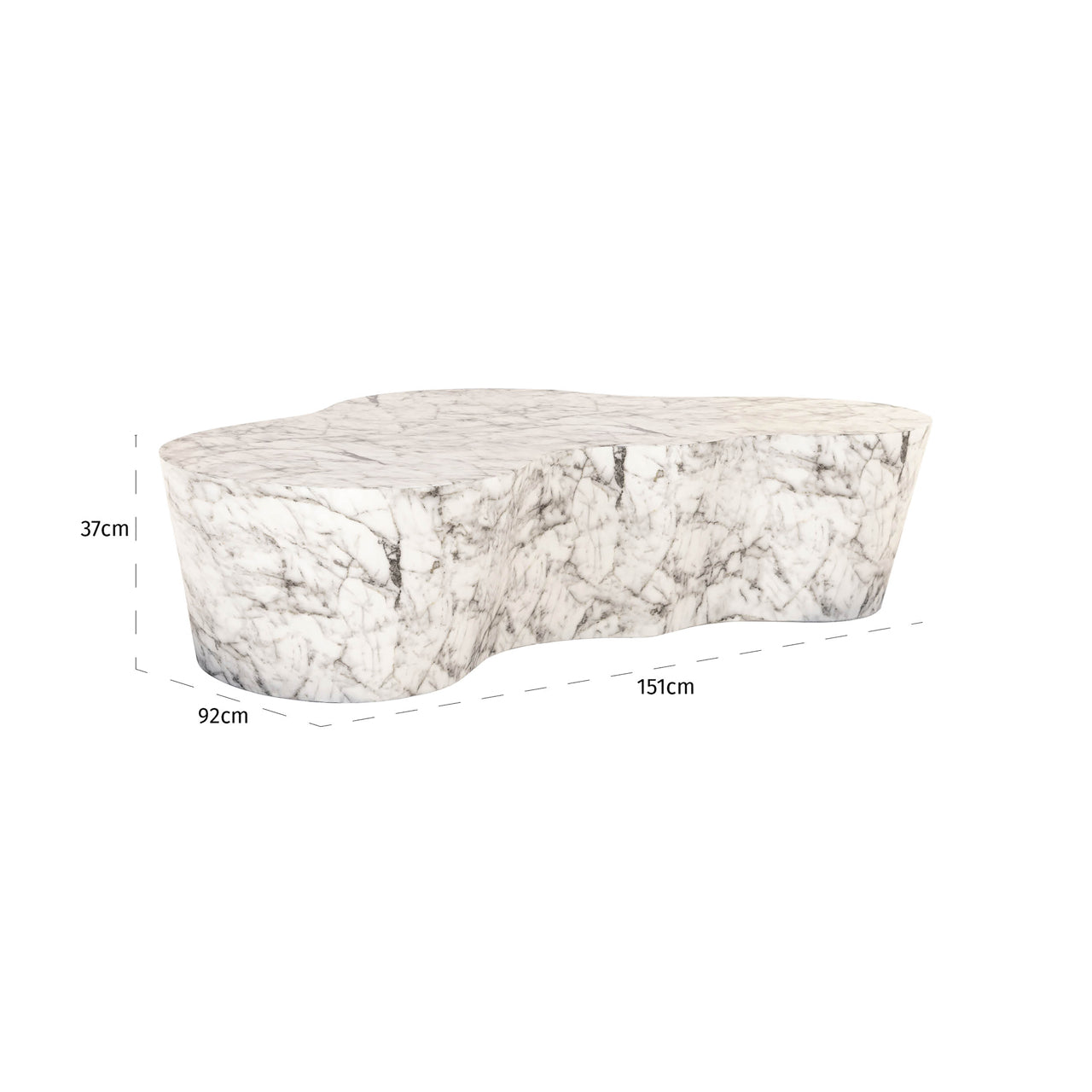 Richmond Möbel | Gartencouchtisch Rockyard marble look | White