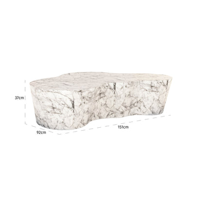 Richmond Möbel | Gartencouchtisch Rockyard marble look | White