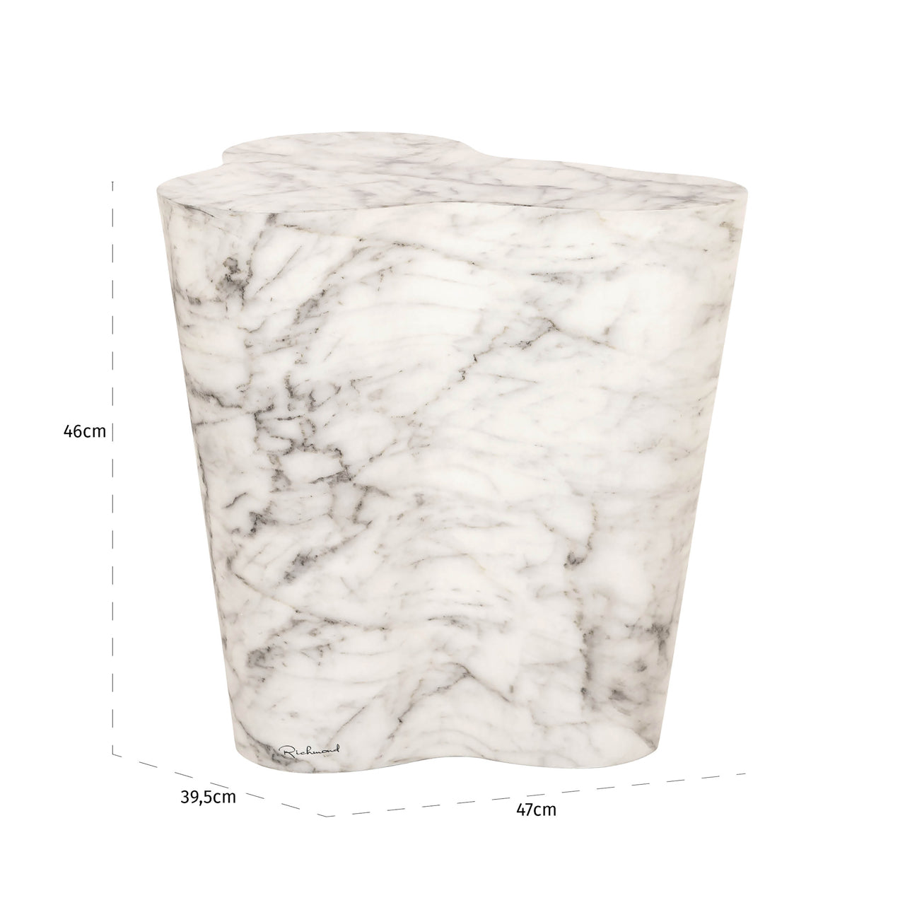Richmond Möbel | Outdoor Beistelltisch Rockyard marble look | White