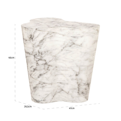 Richmond Möbel | Outdoor Beistelltisch Rockyard marble look | White