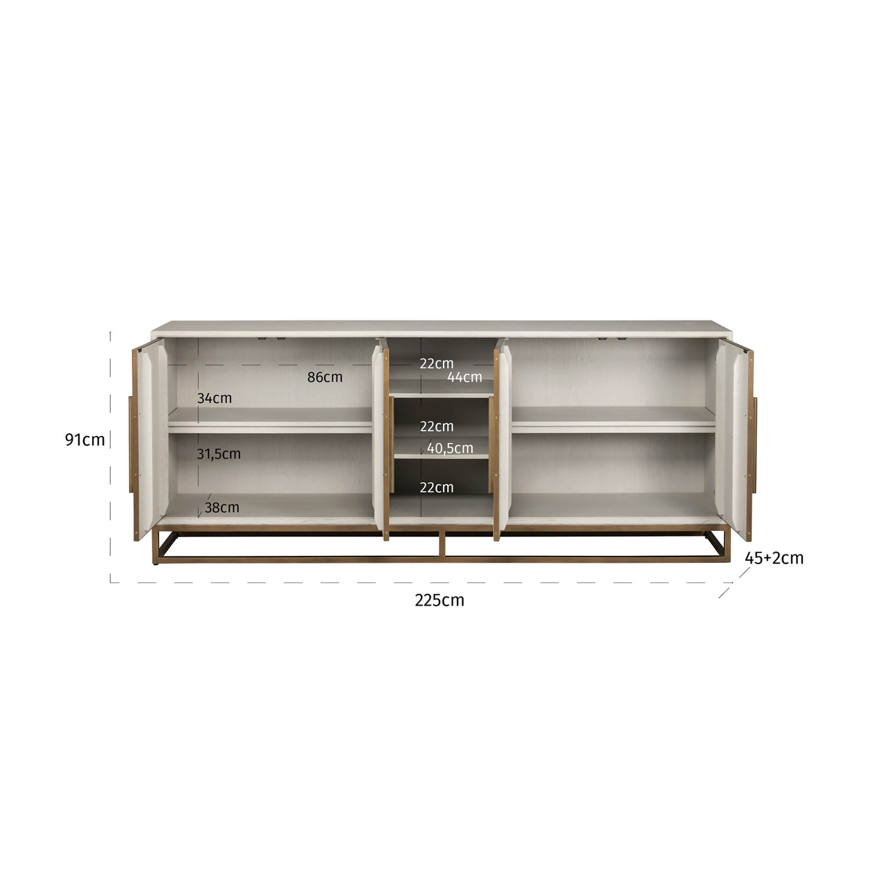 Richmond Möbel | Sideboard Whitebone | Verona-grey