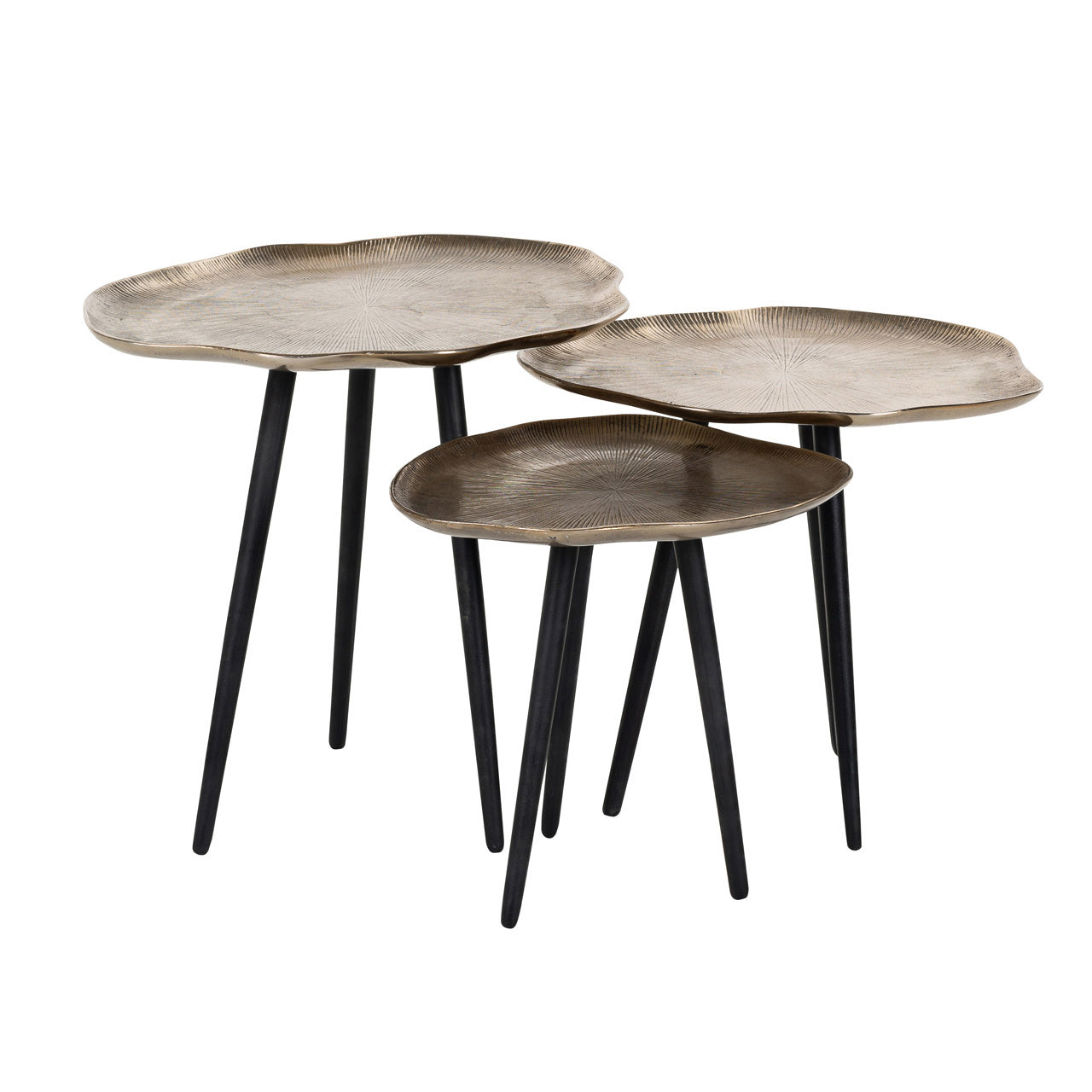 Richmond Möbel | Couchtisch Volenta (Set von 3) | Champagne-gold