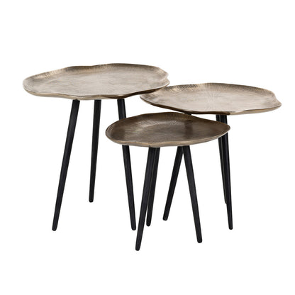 Richmond Möbel | Couchtisch Volenta (Set von 3) | Champagne-gold