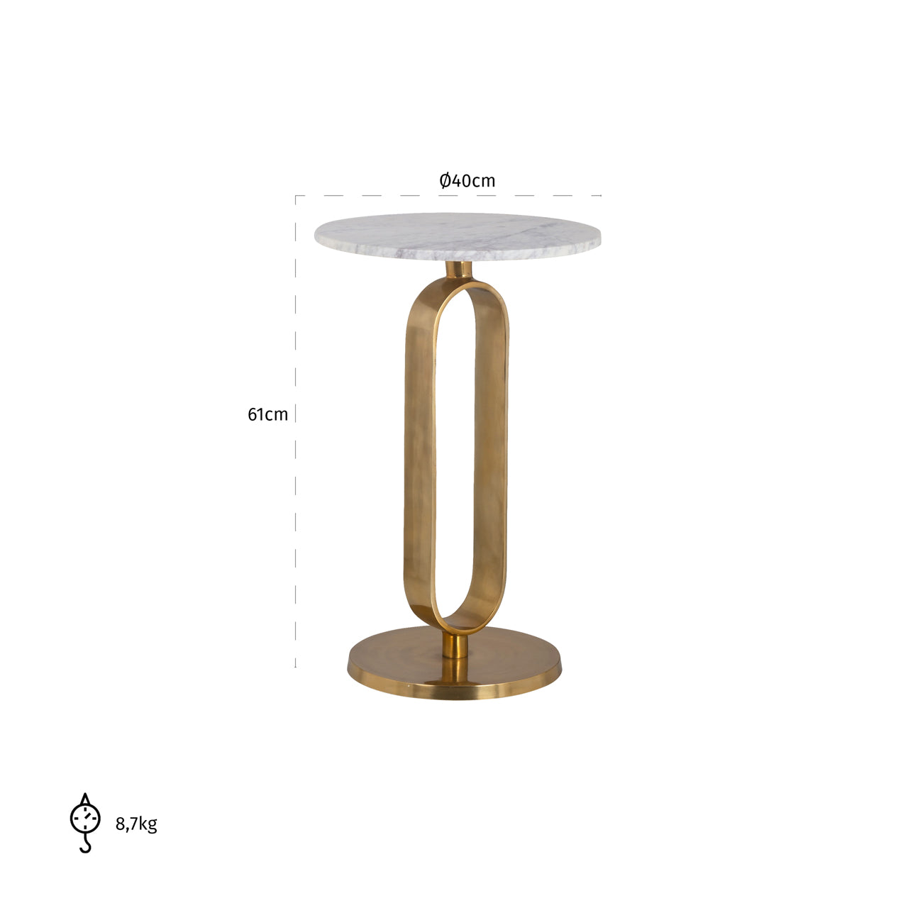Richmond Möbel | Beistelltisch Celine | Brushed-gold