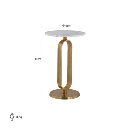Richmond Möbel | Beistelltisch Celine | Brushed-gold