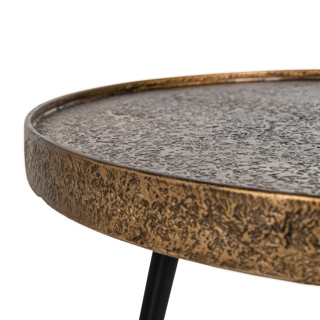 Richmond Möbel | Couchtisch Luton (Set von 3) | Black-gold