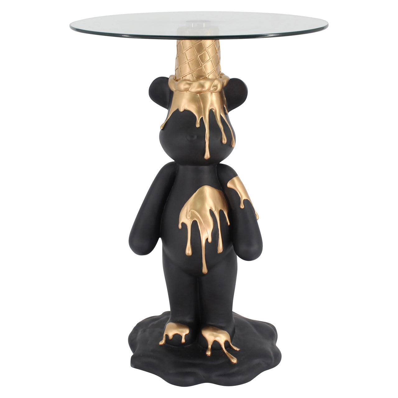 Richmond Möbel | Beistelltisch Ice bear | Black-gold