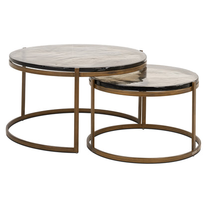 Richmond Möbel | Couchtisch Cleo (Set von 2) | Gold