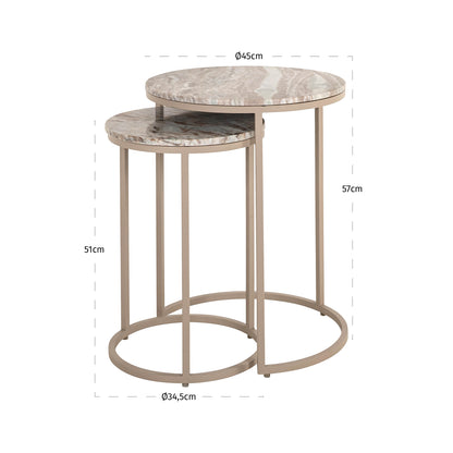 Richmond Möbel Beistelltisch Fairfax (Set von 2) clay | 213523