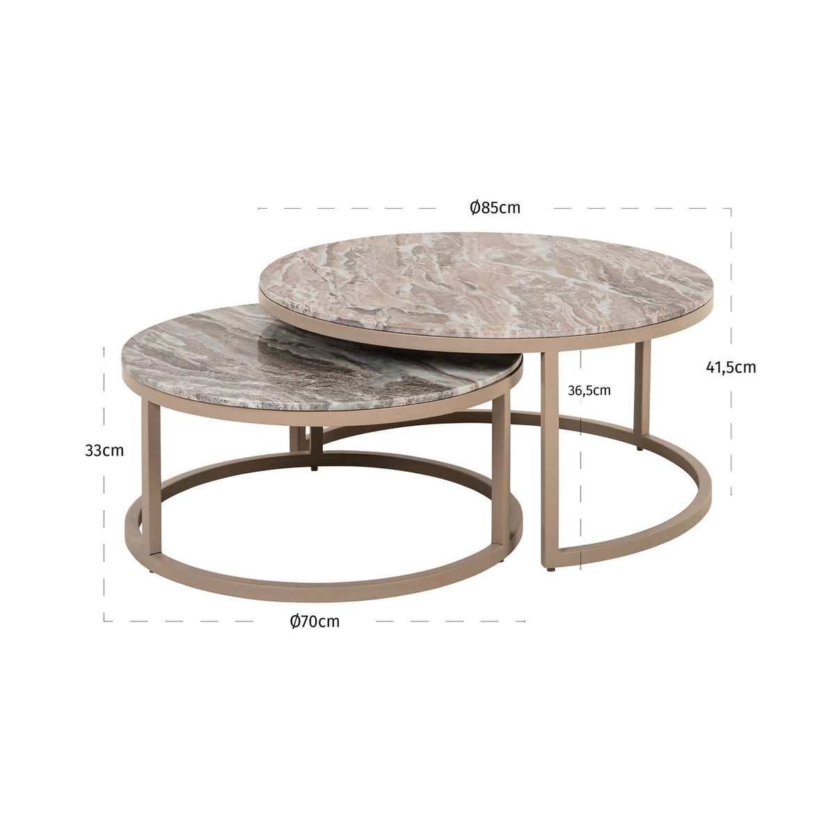 Richmond Möbel Couchtisch Fairfax (Set von 2) clay | 213524
