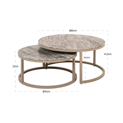 Richmond Möbel Couchtisch Fairfax (Set von 2) clay | 213524