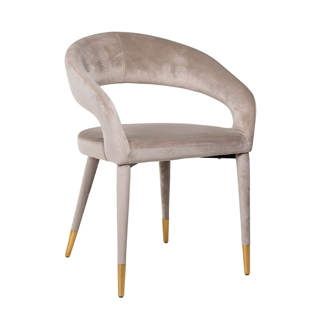 Dining chair Gia khaki velvet fire retardant