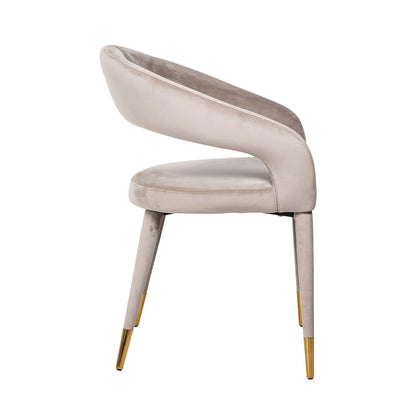 Dining chair Gia khaki velvet fire retardant