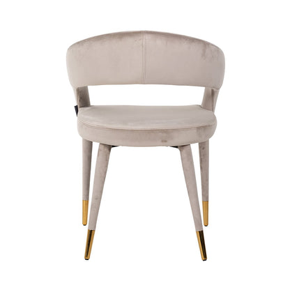 Dining chair Gia khaki velvet fire retardant