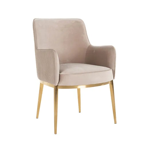 Dining chair Breeze khaki velvet fire retardant (Set of 2)