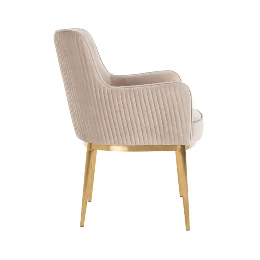 Dining chair Breeze khaki velvet fire retardant (Set of 2)