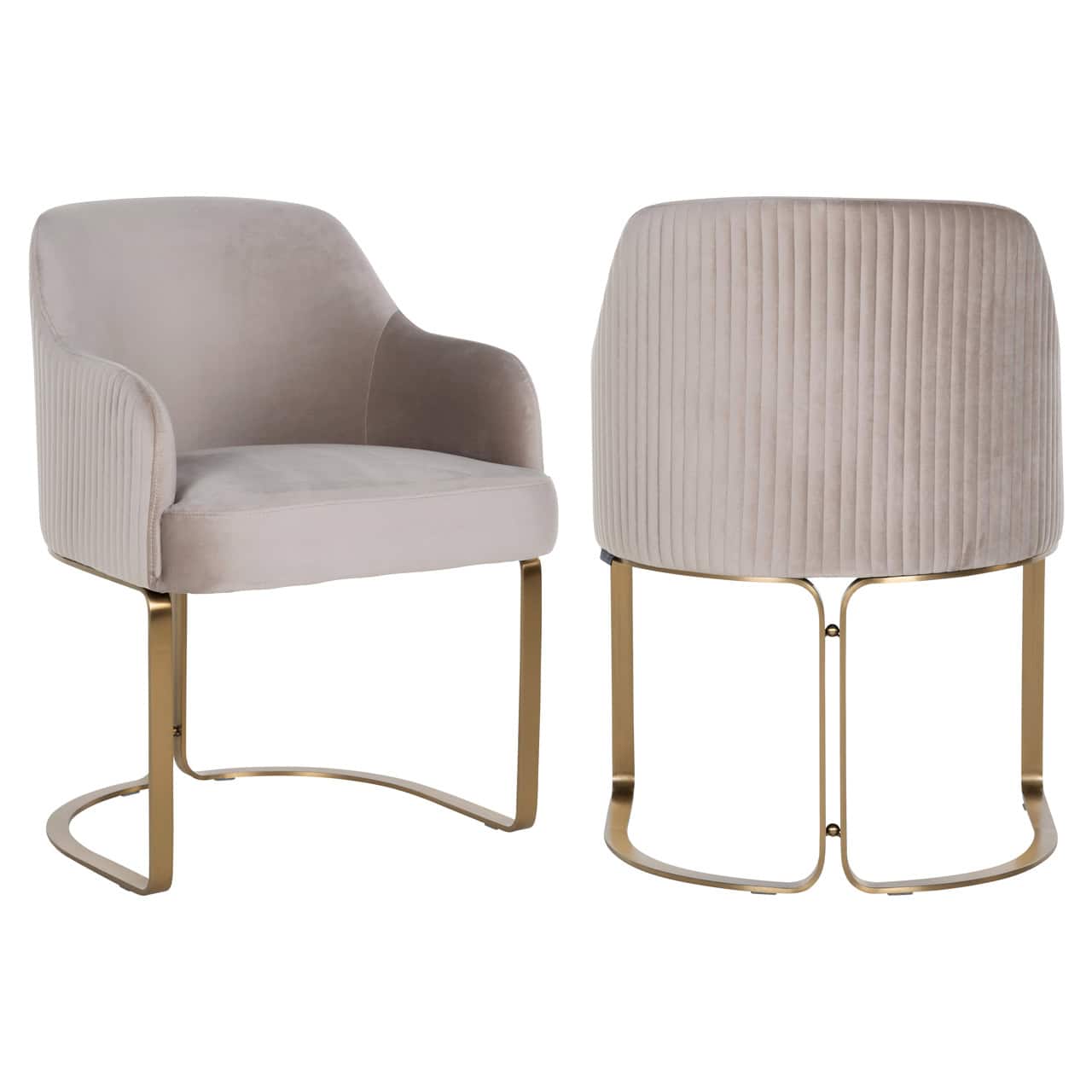Dining chair Hadley khaki velvet fire retardant