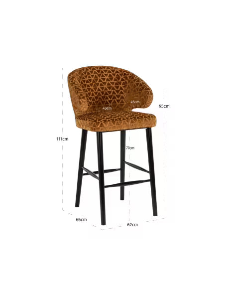 Bar stool Indigo old gold triangle
