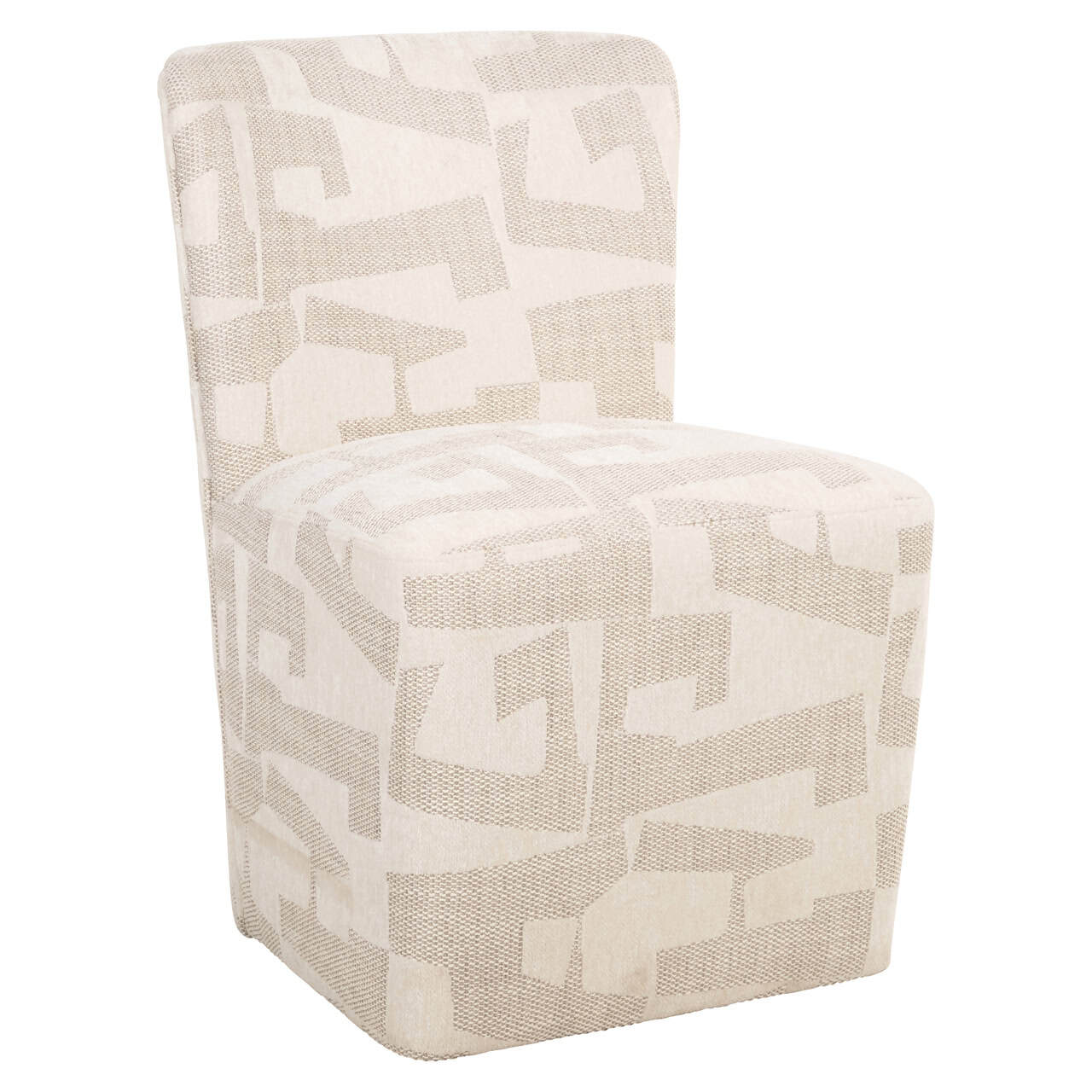Dining chair Lorain beige graffic on wheels